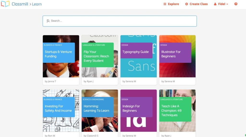 Classmill. Créer des cours en ligne facilement