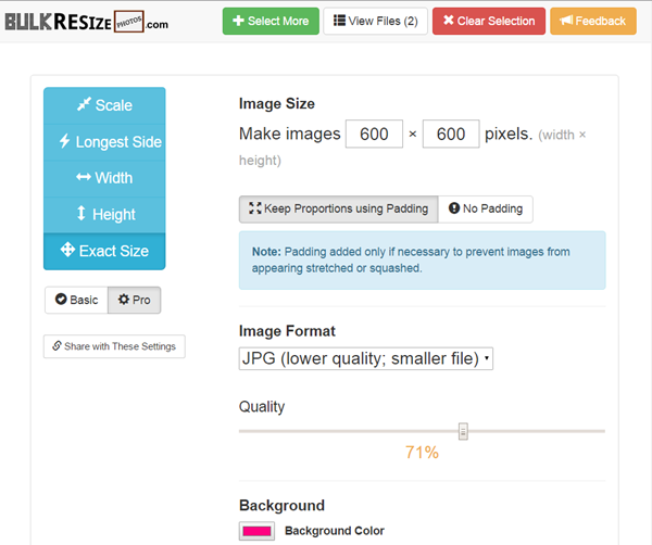 Redimemsionnement des photos par lot et en ligne (et vite)