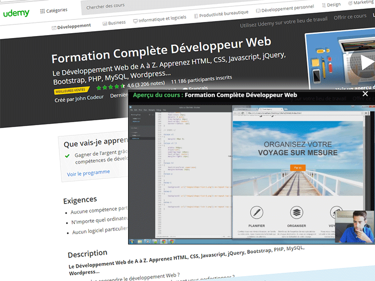 Test de la formation Développeur Web Udemy – CNET France