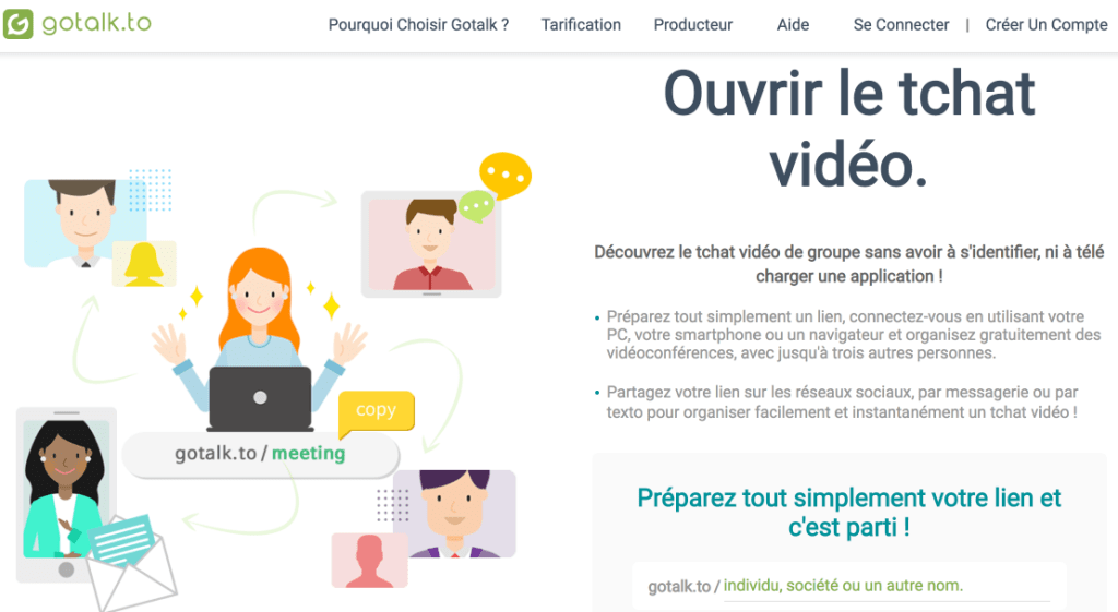 GoTalk. Un tchat vidéo gratuit et sans inscription — Les outils collaboratifs