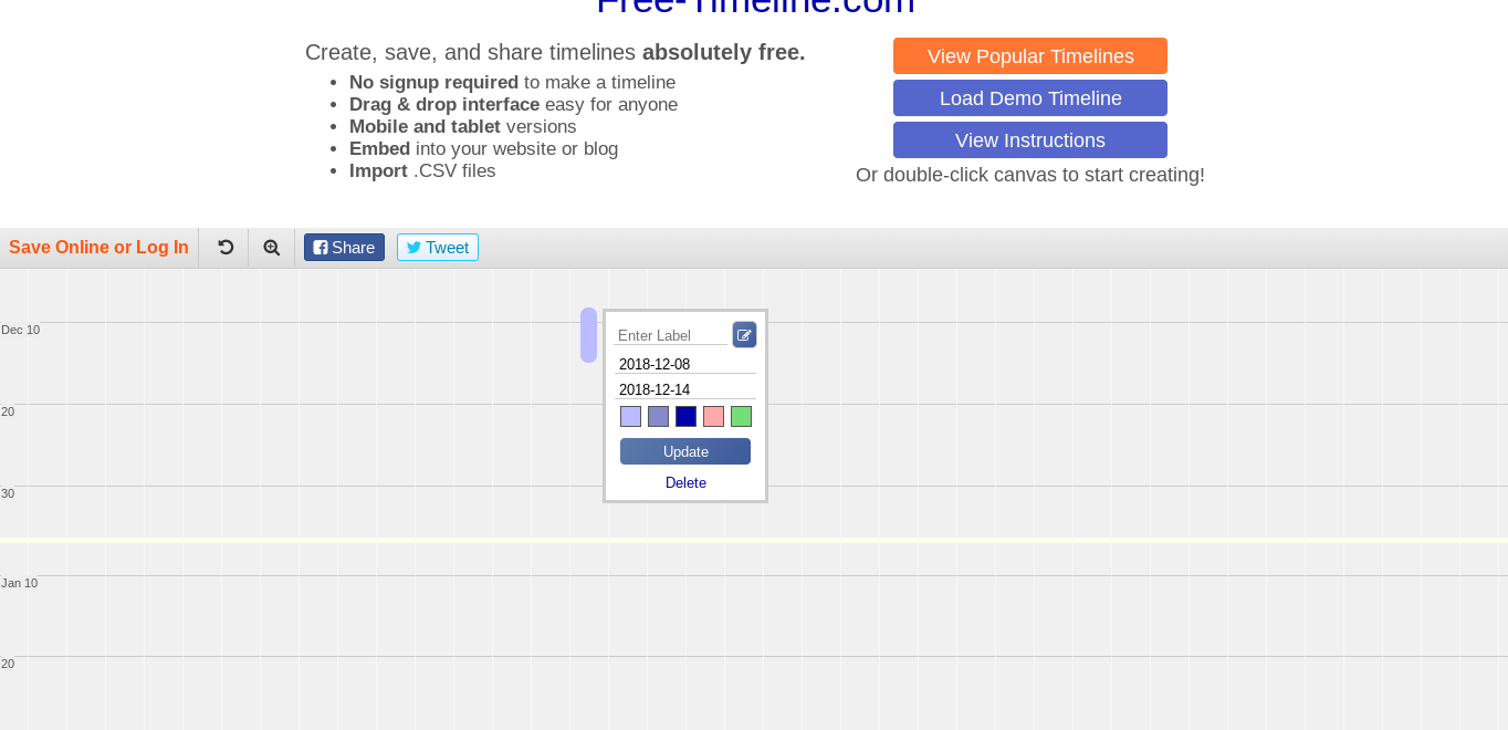 Freetimeline: une autre solution pour réaliser vos frises chronologiques en ligne — Ticeman