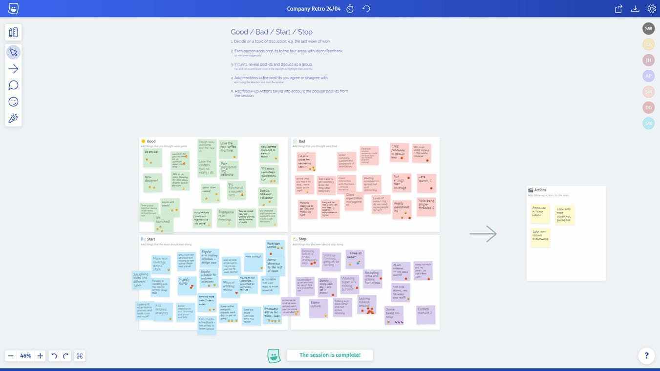 Metro Retro. Brainstorming créatif en ligne — Les outils collaboratifs