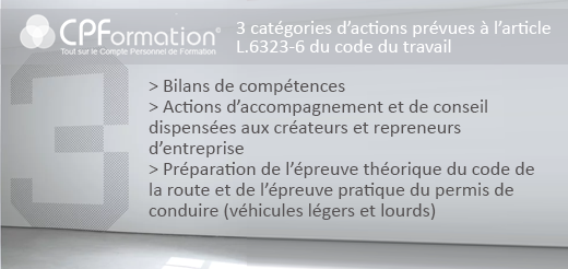 Eligibilité au compte personnel de formation (CPF) de certaines actions de formation