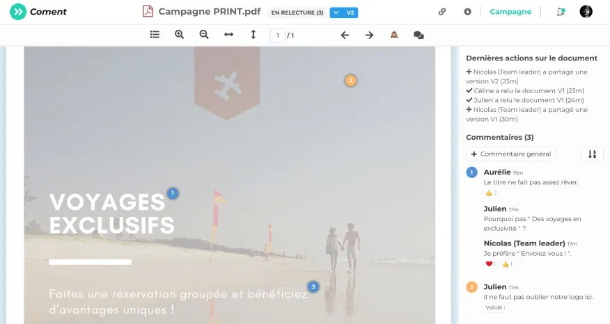 Coment. Relire et valider des documents en équipe — Outils collaboratifs