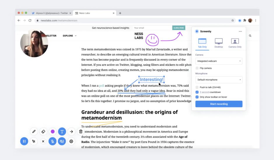 Screenity, un outil puissant pour les enregistrements d’écran — Siecle Digital