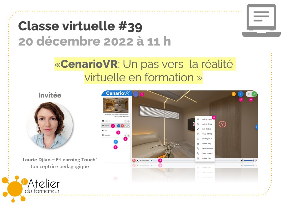 Classe virtuelle « Un pas vers la réalité virtuelle en formation » — L’atelier du formateur