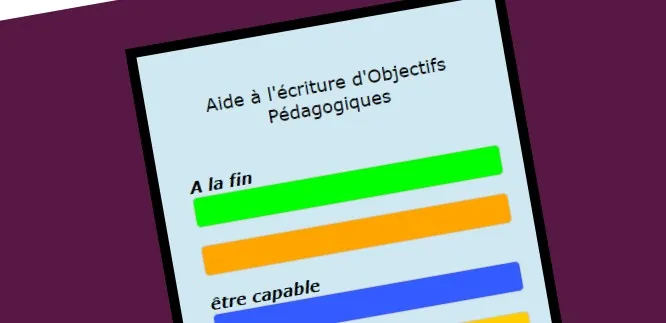 Nouvelle version du GOP (Générateur d’Objectifs Pédagogiques)