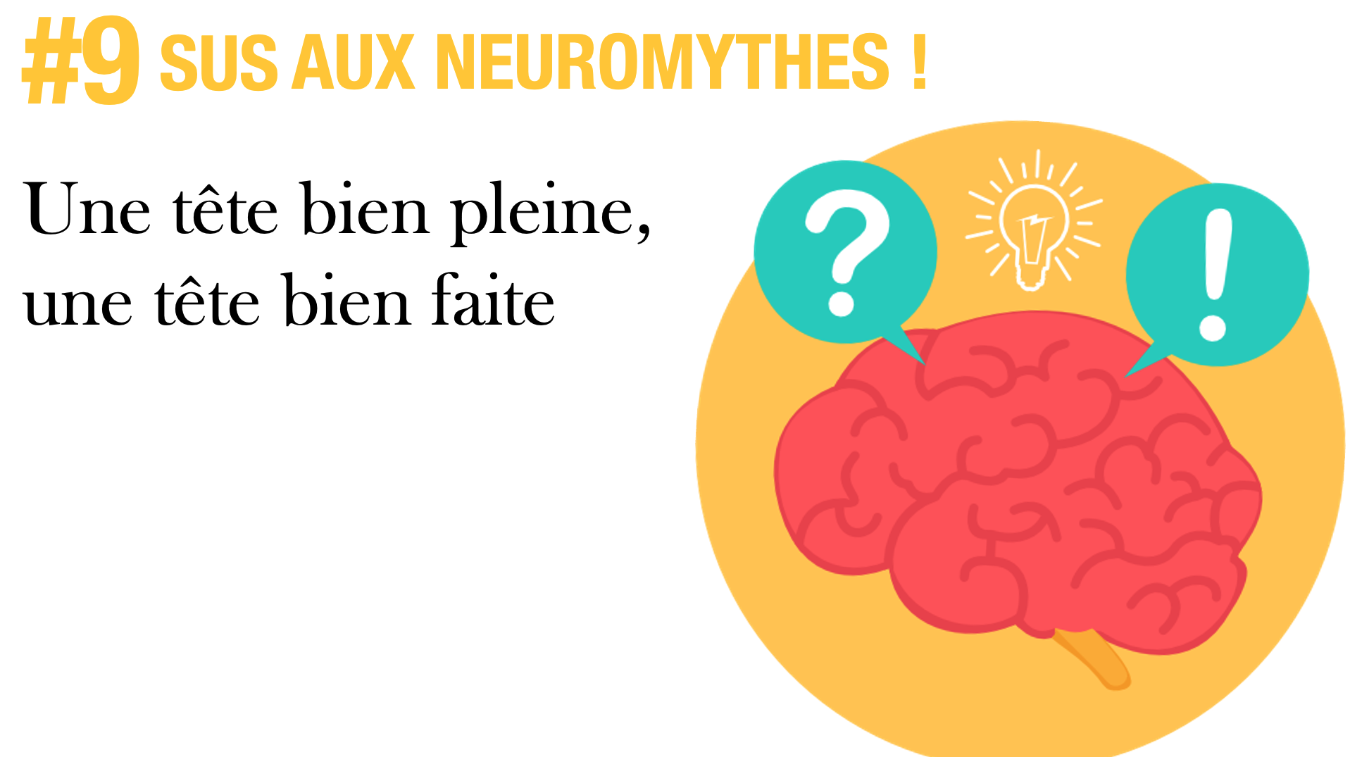 [Sus aux neuromythes !] Episode 9 : Une tête bien pleine, une tête bien faite